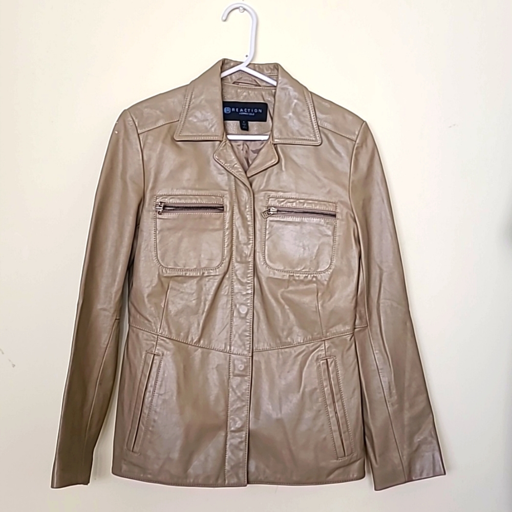 Kenneth Cole Reaction Tan Color Motorcycle Jacket  Coats, Jackets & Vests Size S